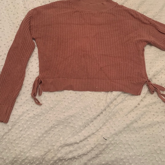 Mauve knit crop sweater - Picture 2 of 4